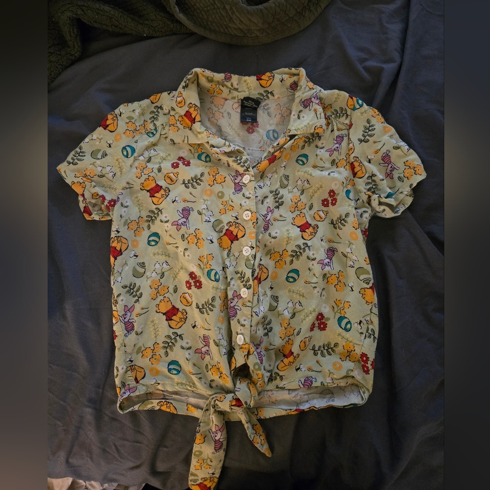Disney Winnie The Pooh Button Up Collared Tee